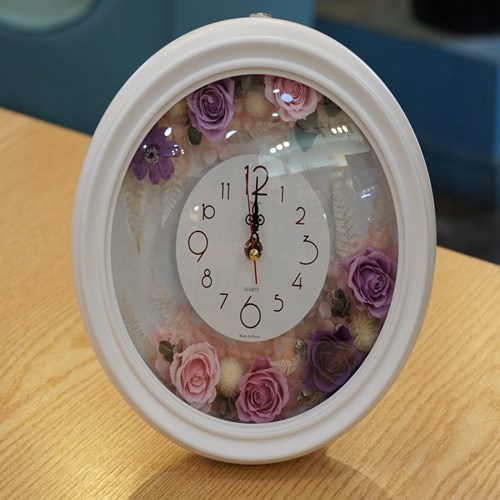 프리저브드플라워 원형 벽걸이 시계